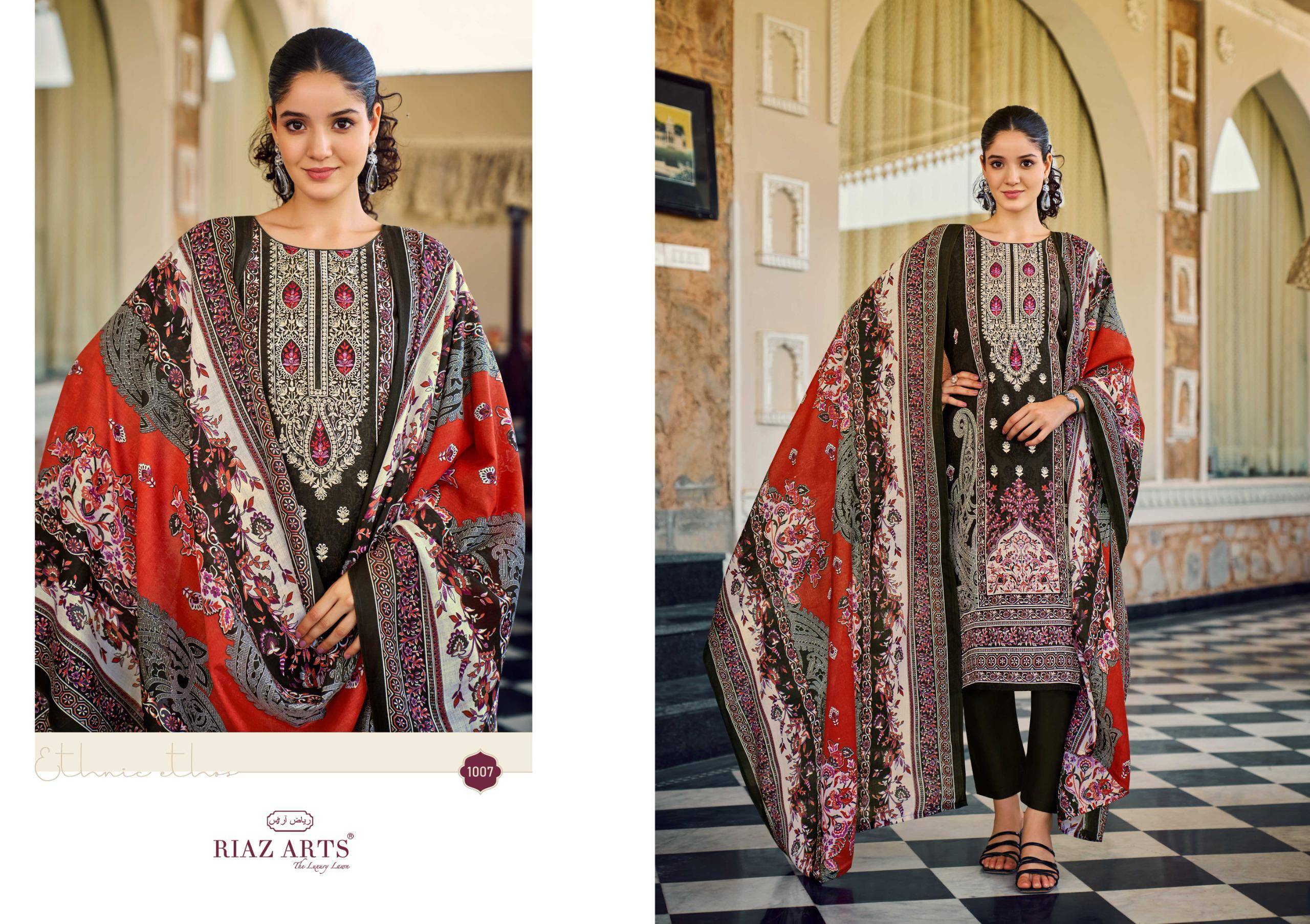  MUSAFIR vol-31 BY RIAZ ARTS PRINTS 1001 TO 1008 SERIES Pakistani Stylish Embroidered cotton camric Dresses At Wholesale Price